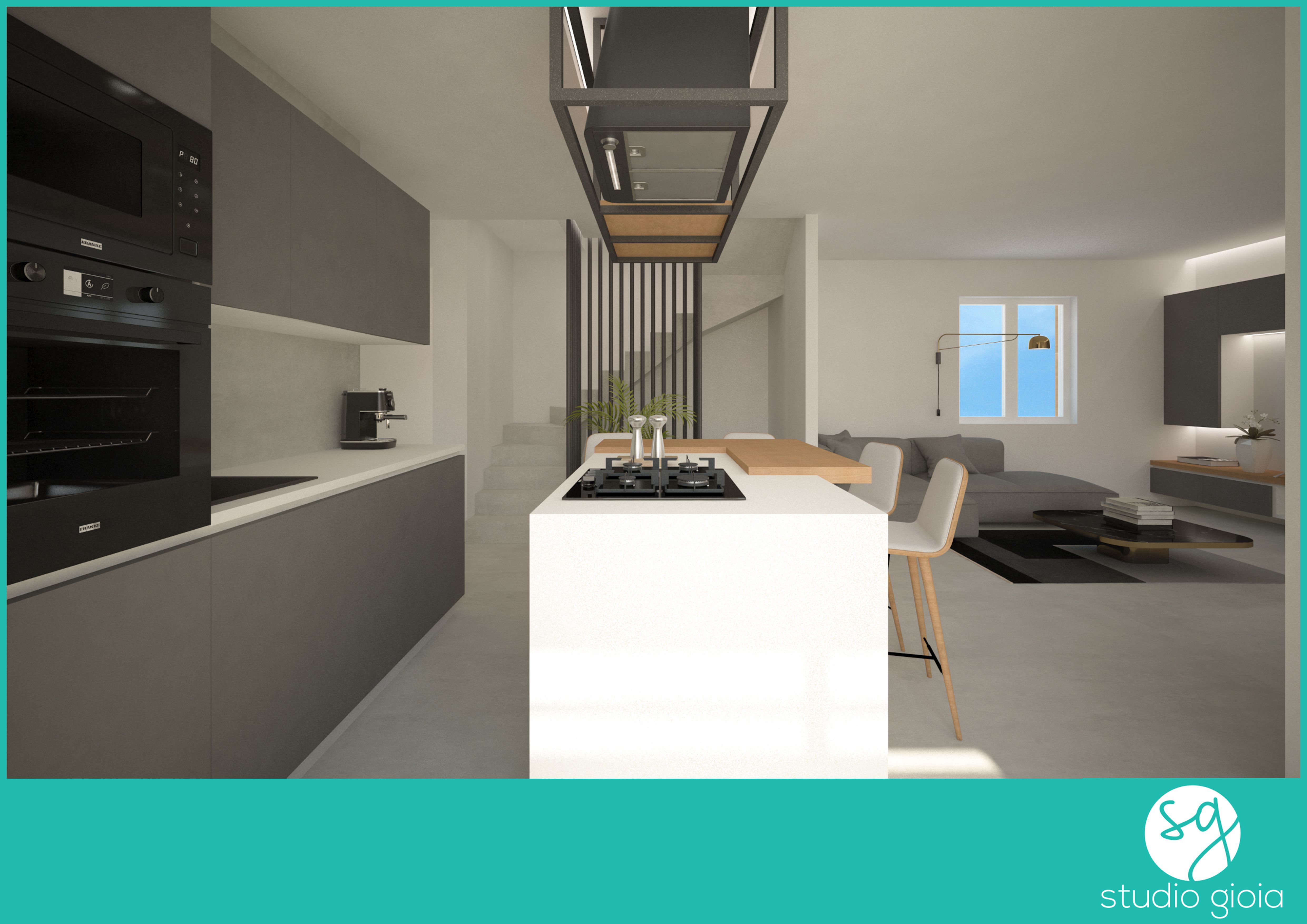 Render ristrutturazione villetta in zona Portuense - Studio Gioia